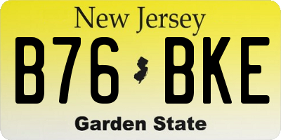 NJ license plate B76BKE
