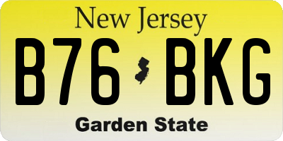 NJ license plate B76BKG