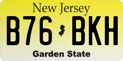 NJ license plate B76BKH