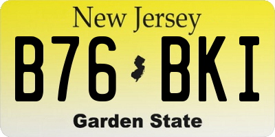 NJ license plate B76BKI