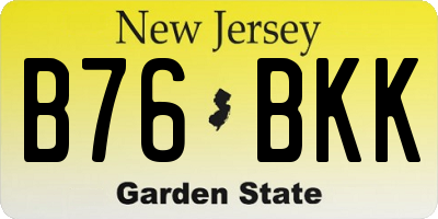 NJ license plate B76BKK