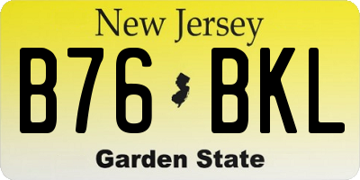NJ license plate B76BKL