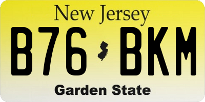 NJ license plate B76BKM