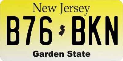 NJ license plate B76BKN