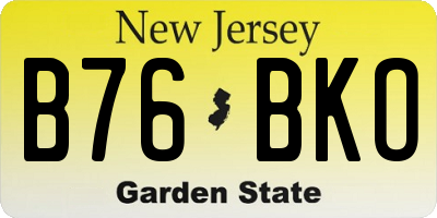 NJ license plate B76BKO