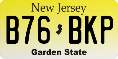 NJ license plate B76BKP