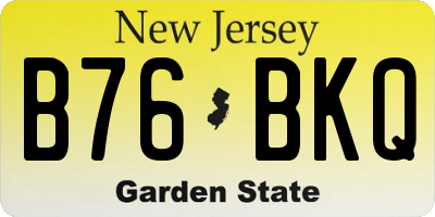 NJ license plate B76BKQ