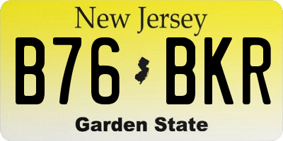 NJ license plate B76BKR