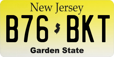 NJ license plate B76BKT