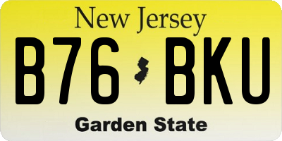NJ license plate B76BKU