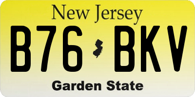 NJ license plate B76BKV