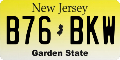 NJ license plate B76BKW