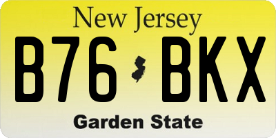 NJ license plate B76BKX