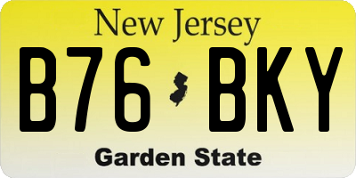 NJ license plate B76BKY