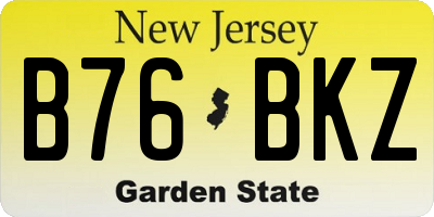 NJ license plate B76BKZ