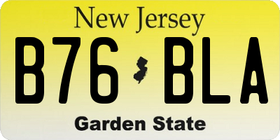 NJ license plate B76BLA