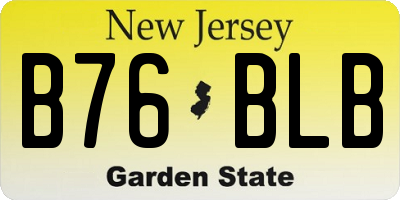 NJ license plate B76BLB