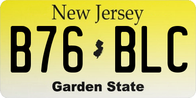 NJ license plate B76BLC