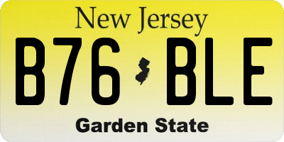 NJ license plate B76BLE