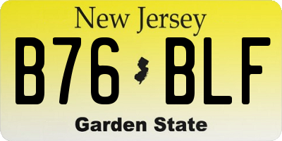 NJ license plate B76BLF