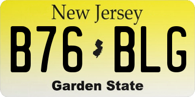 NJ license plate B76BLG