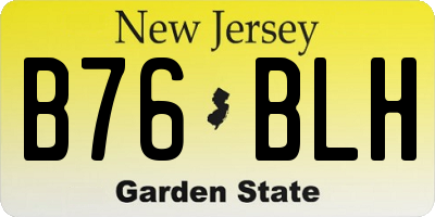 NJ license plate B76BLH