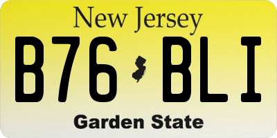 NJ license plate B76BLI
