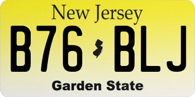 NJ license plate B76BLJ