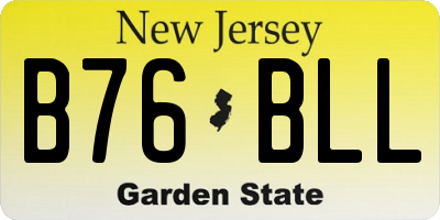NJ license plate B76BLL