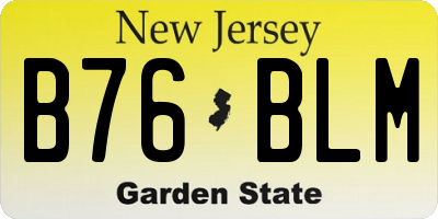NJ license plate B76BLM