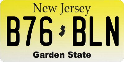 NJ license plate B76BLN