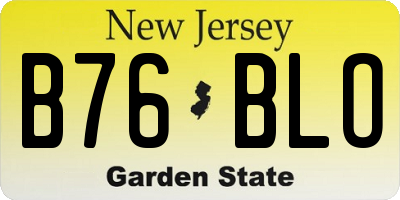 NJ license plate B76BLO