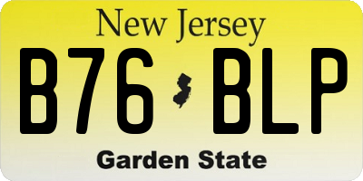 NJ license plate B76BLP