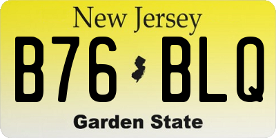 NJ license plate B76BLQ