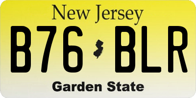 NJ license plate B76BLR
