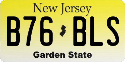 NJ license plate B76BLS
