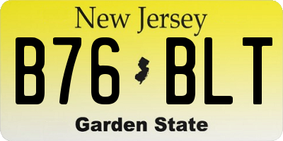 NJ license plate B76BLT