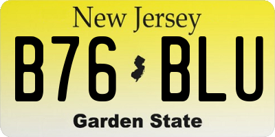 NJ license plate B76BLU