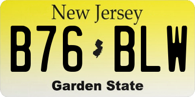 NJ license plate B76BLW