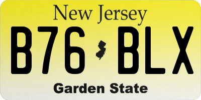 NJ license plate B76BLX
