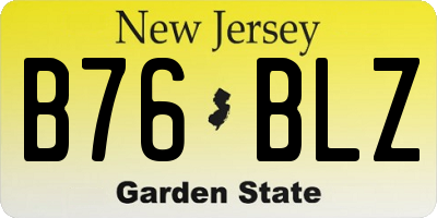 NJ license plate B76BLZ