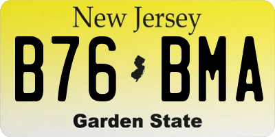 NJ license plate B76BMA