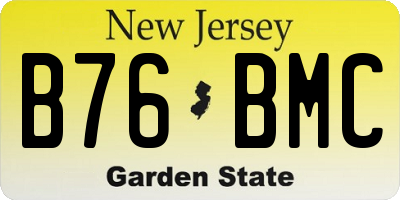 NJ license plate B76BMC