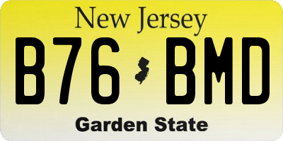 NJ license plate B76BMD