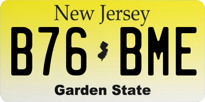 NJ license plate B76BME
