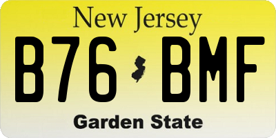 NJ license plate B76BMF