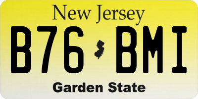 NJ license plate B76BMI