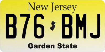 NJ license plate B76BMJ