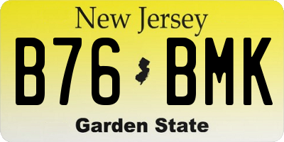 NJ license plate B76BMK