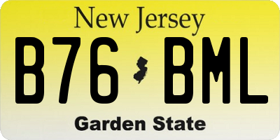 NJ license plate B76BML